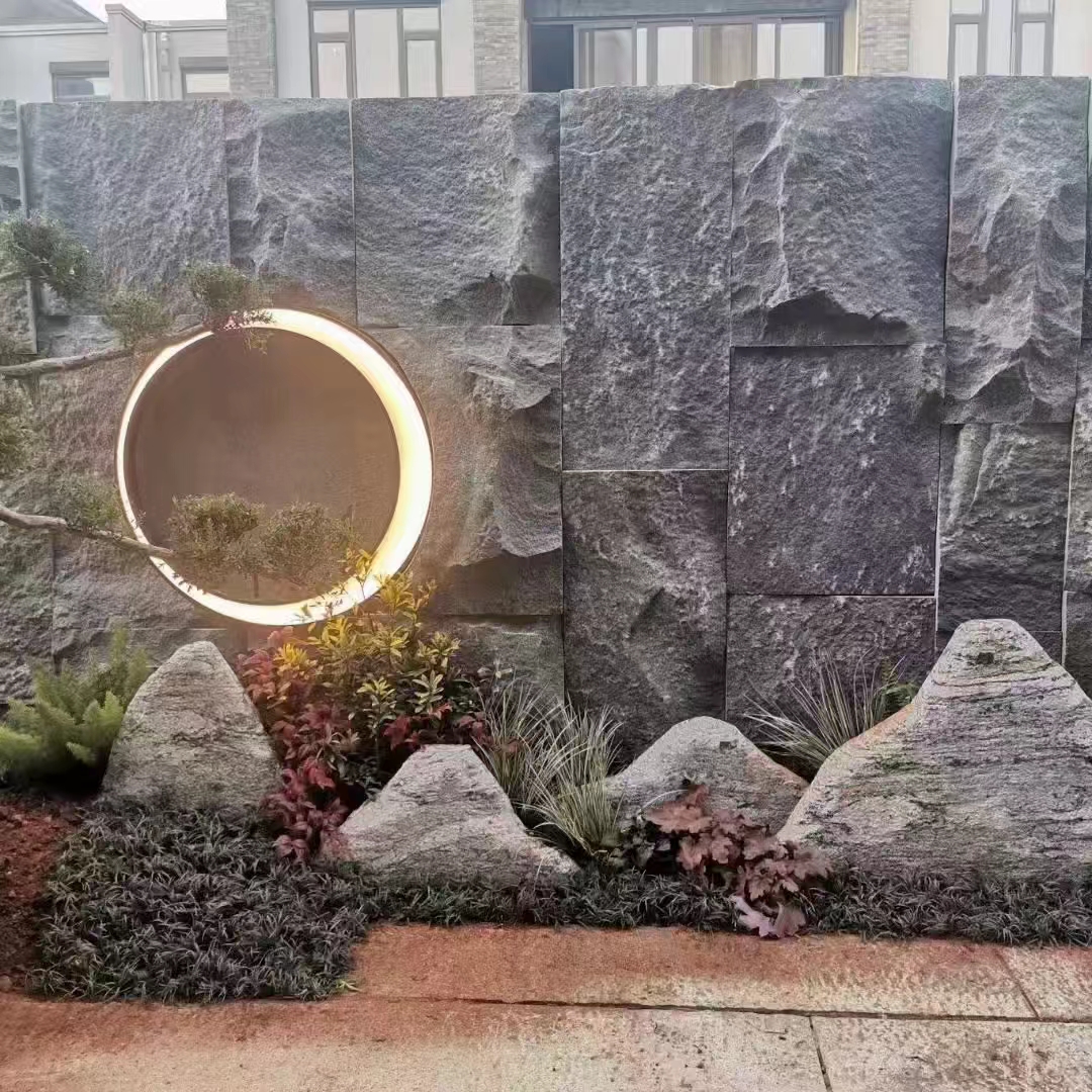 自然面石皮景墻+侘寂風=高級感炸裂